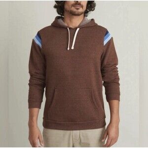 Marine Layer Banks Hoodie Sweatshirt Mens Medium Brown Blue